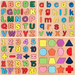 Colorful 4 in 1 wooden puzzle by minibelly-dev featuring interlocking pieces and educational design for kids.