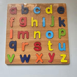 Colorful 4-in-1 wooden puzzle by minibelly-dev featuring interlocking pieces for children’s educational play.