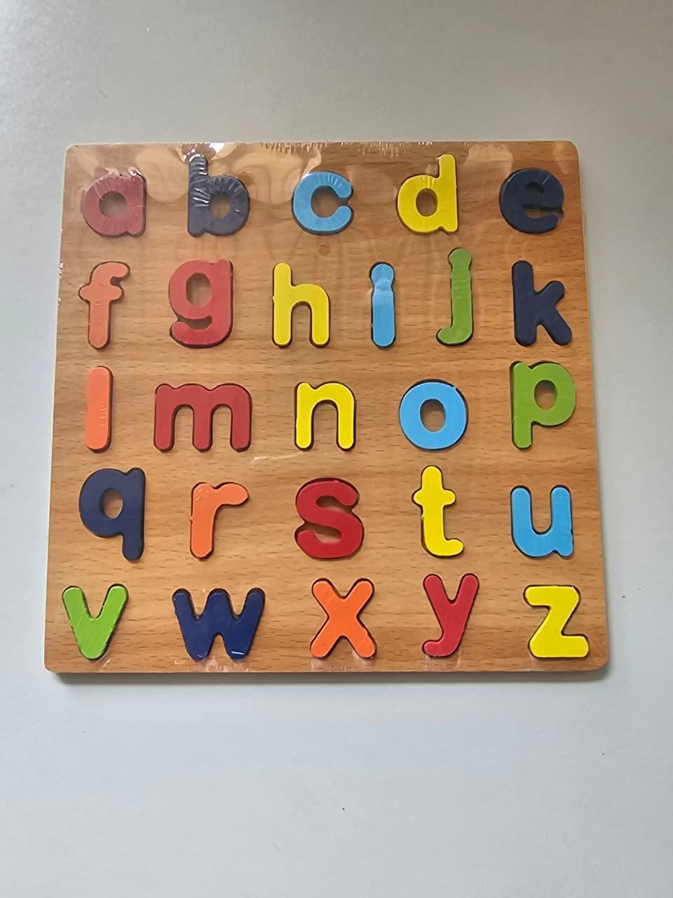 Colorful 4-in-1 wooden puzzle by minibelly-dev featuring interlocking pieces for children’s educational play.