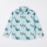 MiniBelly Full Shirt Cute scandi style houses and trees illustration pattern 100% Cotton - minibelly