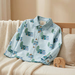 MiniBelly Full Shirt Cute scandi style houses and trees illustration pattern 100% Cotton - minibelly