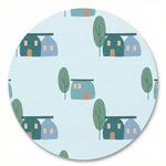 MiniBelly Full Shirt Cute scandi style houses and trees illustration pattern 100% Cotton - minibelly