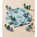MiniBelly Full Shirt Cute scandi style houses and trees illustration pattern 100% Cotton - minibelly