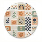 MiniBelly Full Shirt Abstract boho patchwork with rainbows, flowers, and checkerboard tiles 100% Cotton - minibelly