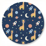 MiniBelly Half Shirt Pant Co-ord Set Cute astronaut giraffes, rockets, moons and planets space pattern 100% Cotton - minibelly