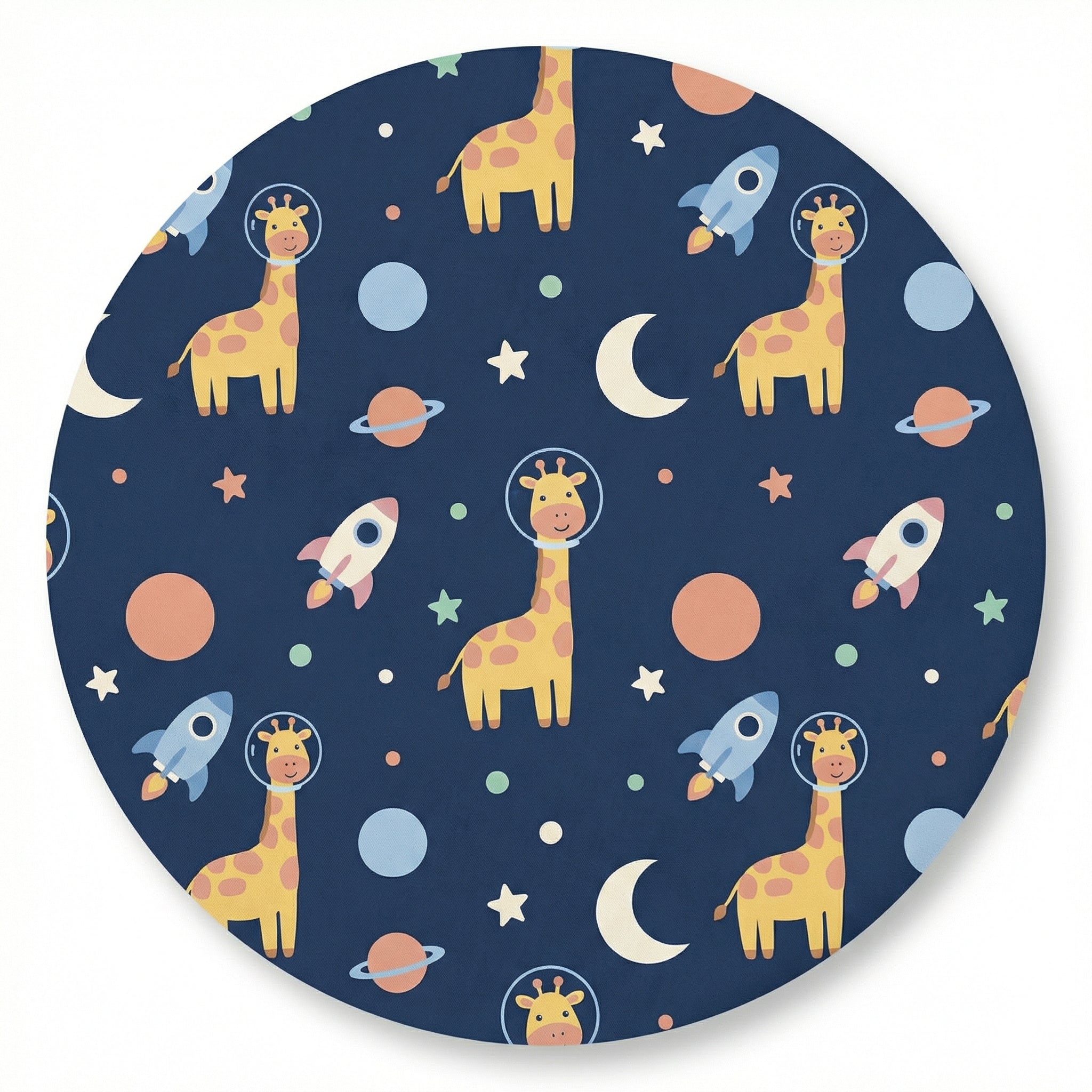 MiniBelly Half Shirt Pant Co-ord Set Cute astronaut giraffes, rockets, moons and planets space pattern 100% Cotton - minibelly