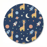 MiniBelly Half Shirt Pant Co-ord Set Cute astronaut giraffes, rockets, moons and planets space pattern 100% Cotton - minibelly