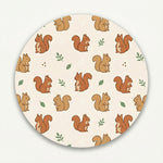 MiniBelly Kurta Pajama Set Cute cartoon squirrels with green leaves on beige background 100% Cotton - minibelly