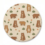 MiniBelly Kurta Pajama Set Cute cartoon brown bears with autumn leaves and bushes pattern 100% Cotton - minibelly