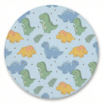 MiniBelly Kurta Pajama Set Cute cartoon dinosaurs and ferns seamless pattern on blue 100% Cotton - minibelly