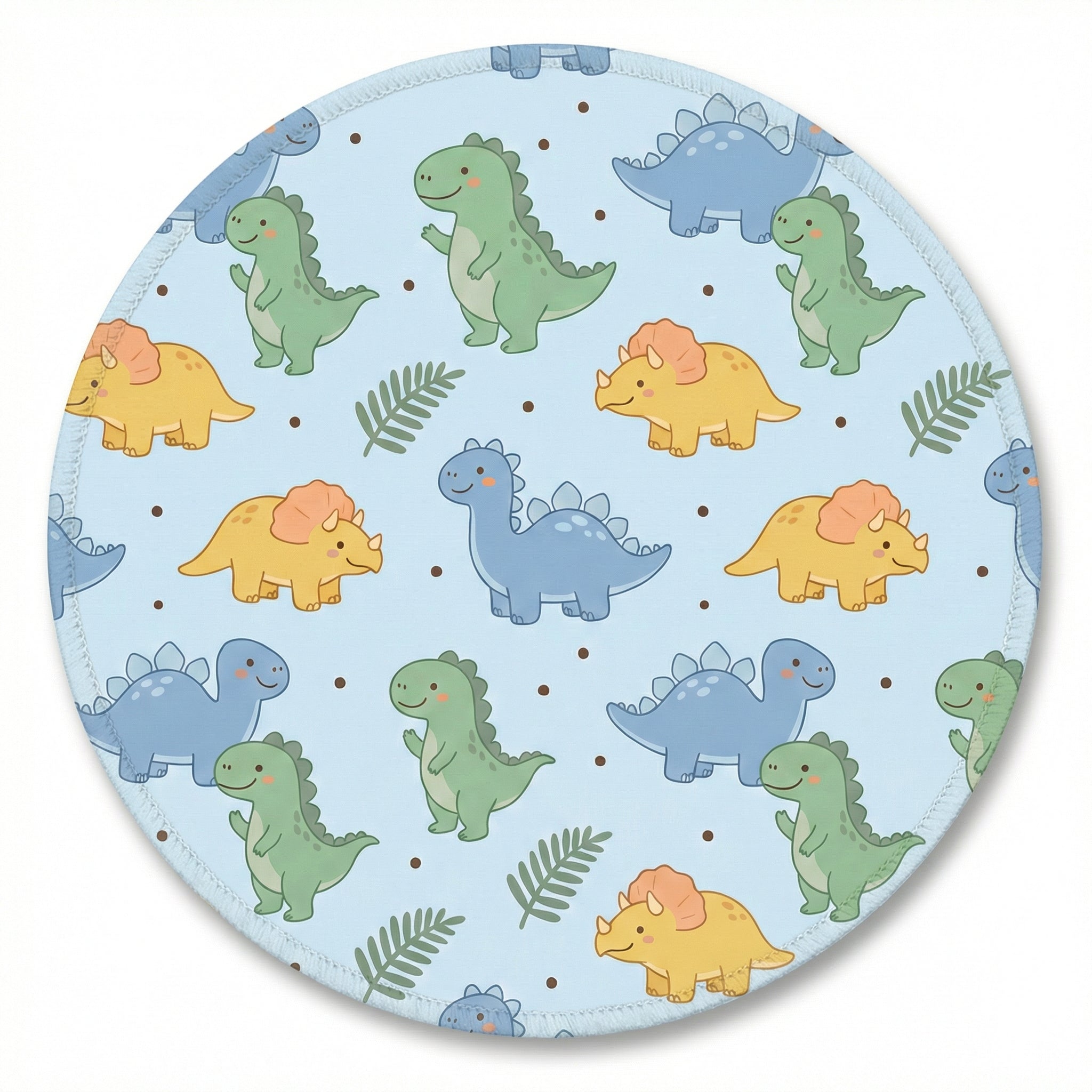 MiniBelly Kurta Pajama Set Cute cartoon dinosaurs and ferns seamless pattern on blue 100% Cotton - minibelly