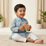 MiniBelly Kurta Pajama Set Cute cartoon giraffes and elephants nursery seamless pattern 100% Cotton - minibelly