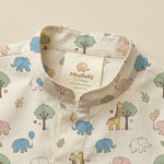 MiniBelly Kurta Pajama Set Cute cartoon giraffes and elephants nursery seamless pattern 100% Cotton - minibelly