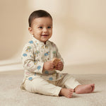 MiniBelly Kurta Pajama Set Cute cartoon giraffes and elephants nursery seamless pattern 100% Cotton - minibelly