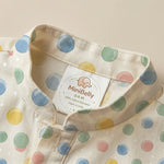 MiniBelly Kurta Pajama Set Pastel watercolor polka dots on a cream background 100% Cotton - minibelly