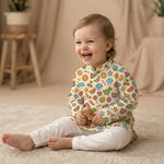 MiniBelly Kurta Pajama Set Playful doodles of animals, fruits, weather, and toys on cream background 100% Cotton - minibelly