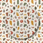 MiniBelly Kurta Pajama Set Boho abstract organic shapes with botanical leaf doodles 100% Cotton - minibelly