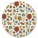 MiniBelly Kurta Pajama Set Whimsical hand-drawn doodle pattern featuring kids, animals, and nature elements 100% Cotton - minibelly