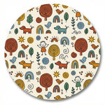 MiniBelly Kurta Pajama Set Whimsical hand-drawn doodle pattern featuring kids, animals, and nature elements 100% Cotton - minibelly