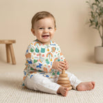 MiniBelly Kurta Pajama Set Cute doodle pattern featuring rainbows, animals, stars, and abstract shapes 100% Cotton - minibelly