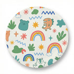 MiniBelly Kurta Pajama Set Cute doodle pattern featuring rainbows, animals, stars, and abstract shapes 100% Cotton - minibelly