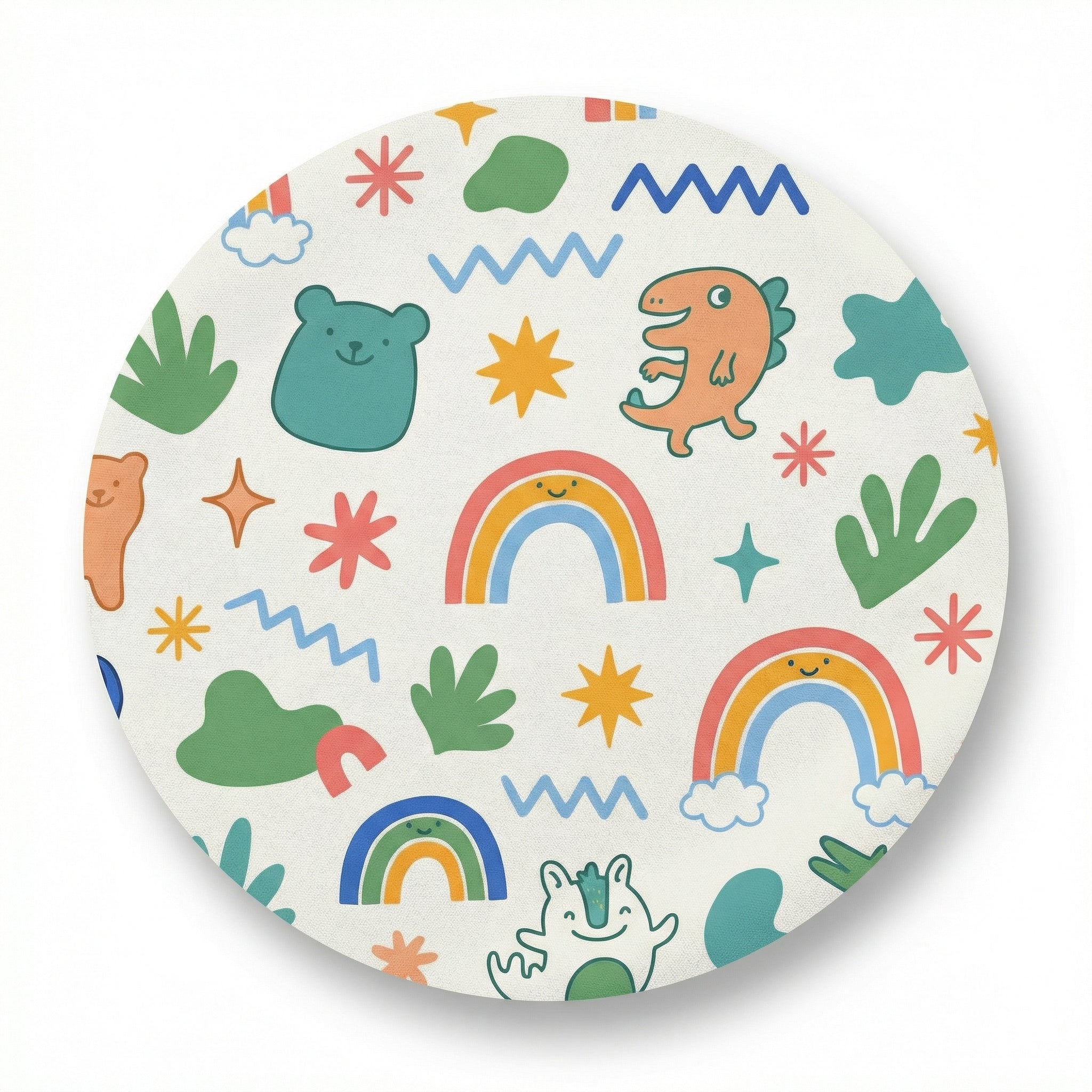 MiniBelly Kurta Pajama Set Cute doodle pattern featuring rainbows, animals, stars, and abstract shapes 100% Cotton - minibelly