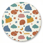 MiniBelly Kurta Pajama Set sleeping bears and foxes with clouds and stars nursery print 100% Cotton - minibelly