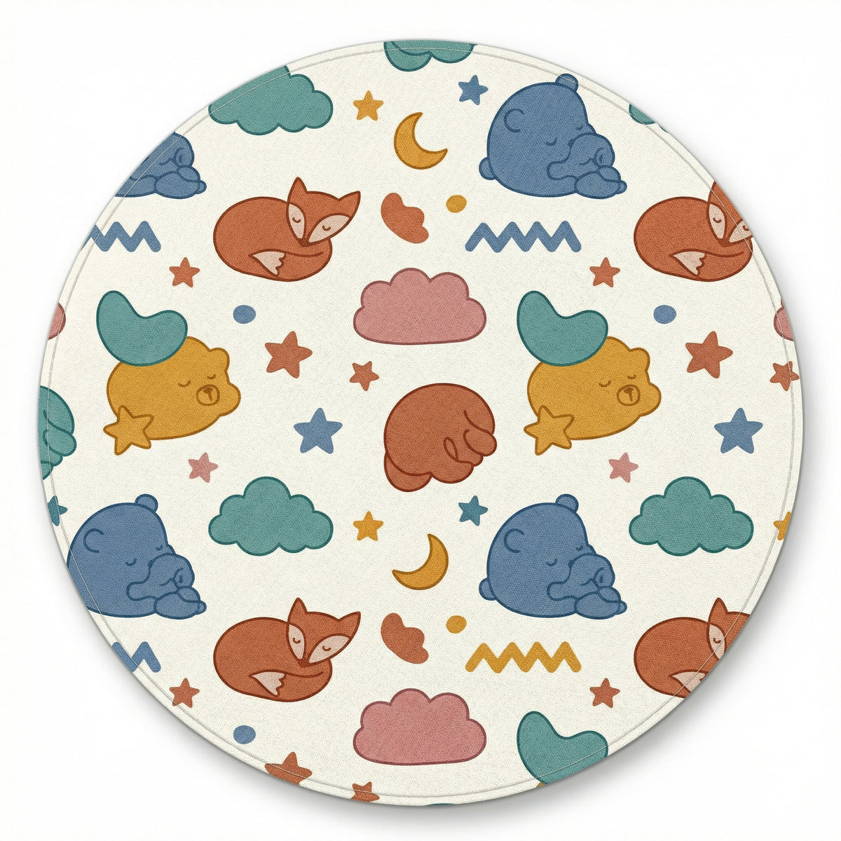 MiniBelly Kurta Pajama Set sleeping bears and foxes with clouds and stars nursery print 100% Cotton - minibelly