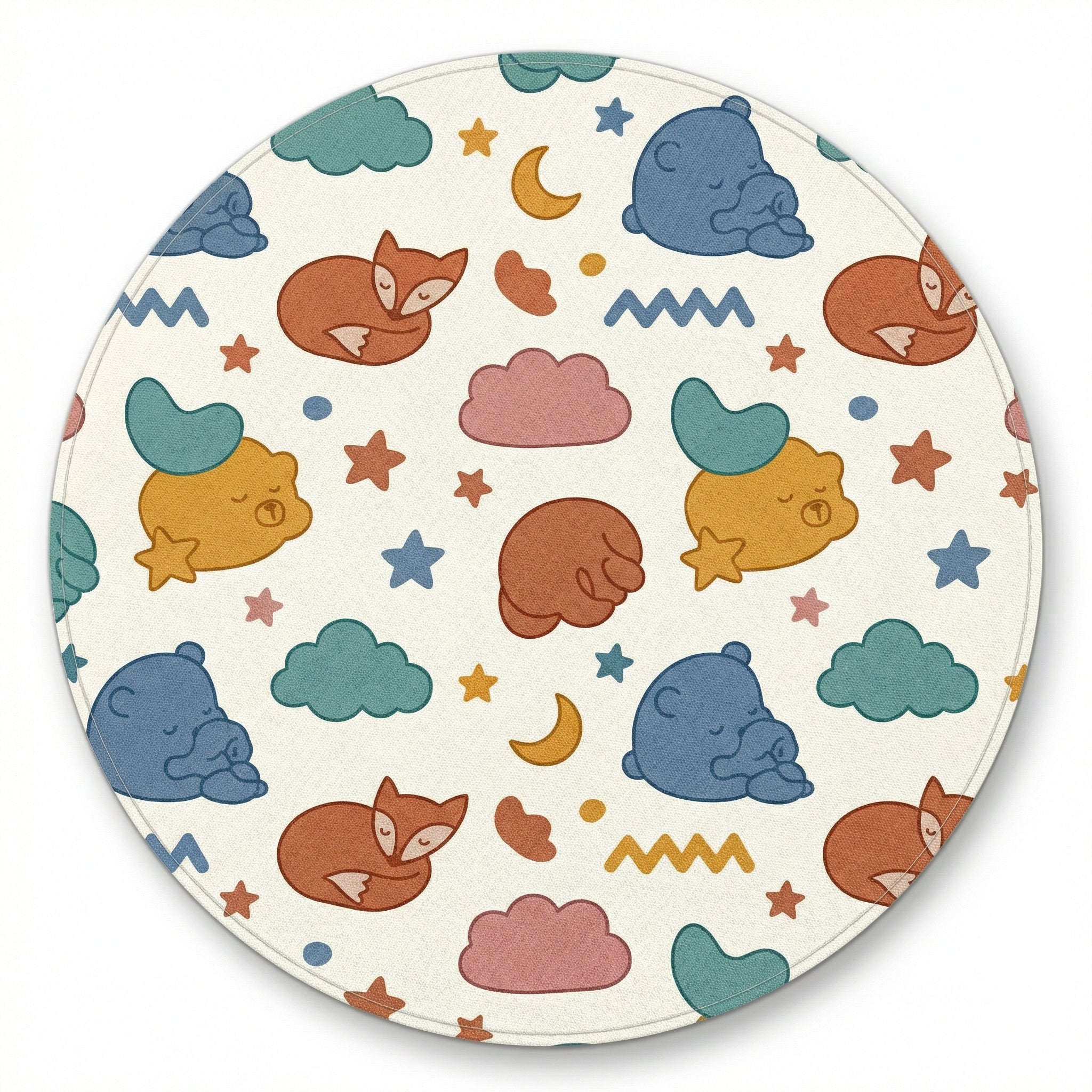 MiniBelly Kurta Pajama Set sleeping bears and foxes with clouds and stars nursery print 100% Cotton - minibelly