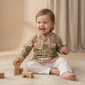 MiniBelly Kurta Pajama Set Earthy boho floral patchwork mosaic with organic block shapes 100% Cotton - minibelly