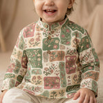 MiniBelly Kurta Pajama Set Earthy boho floral patchwork mosaic with organic block shapes 100% Cotton - minibelly