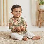 MiniBelly Kurta Pajama Set Earthy boho floral patchwork mosaic with organic block shapes 100% Cotton - minibelly