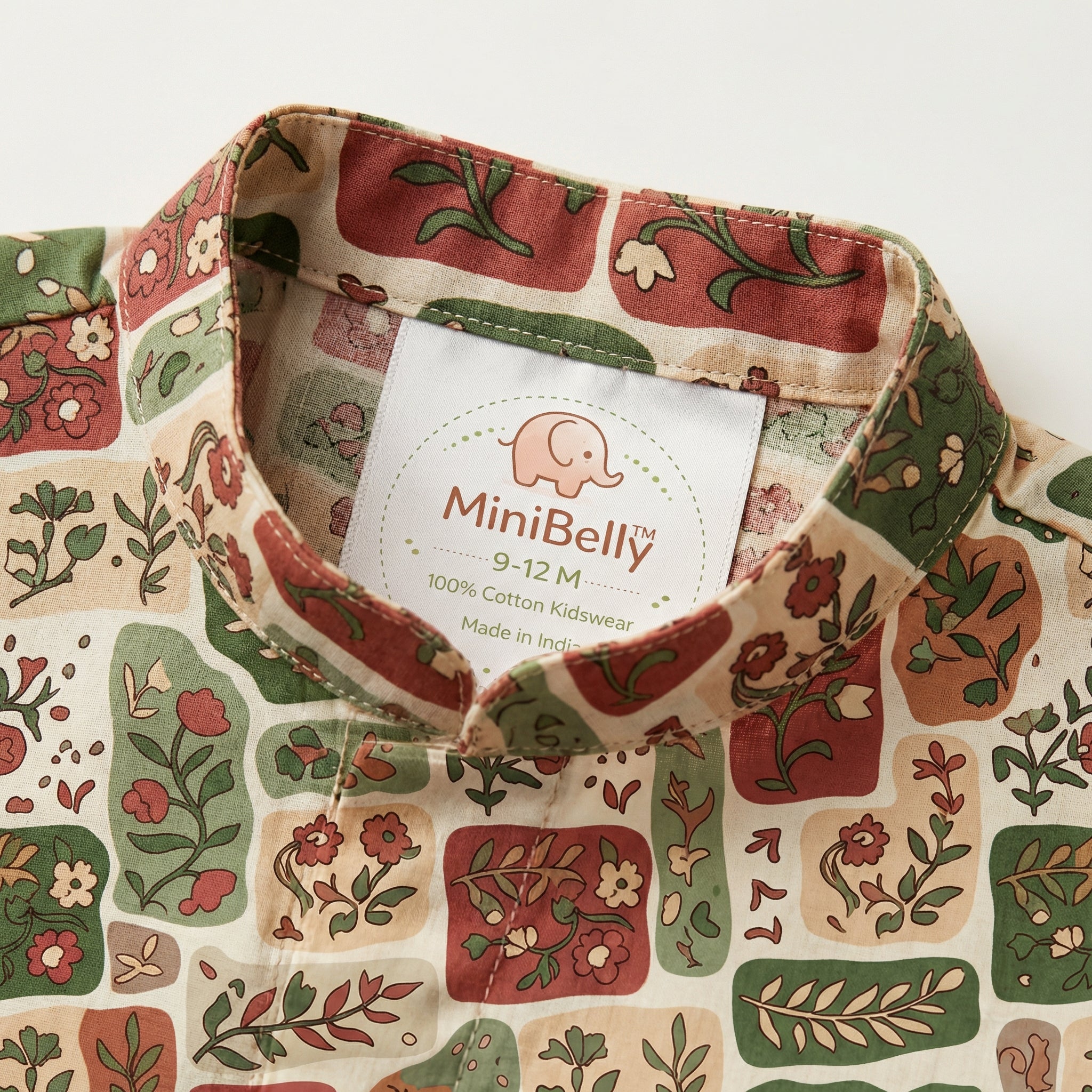 MiniBelly Kurta Pajama Set Earthy boho floral patchwork mosaic with organic block shapes 100% Cotton - minibelly