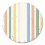 MiniBelly kids' pastel multi-striped cotton kurta pajama set with tiny dot pattern for ages 0-12 months.