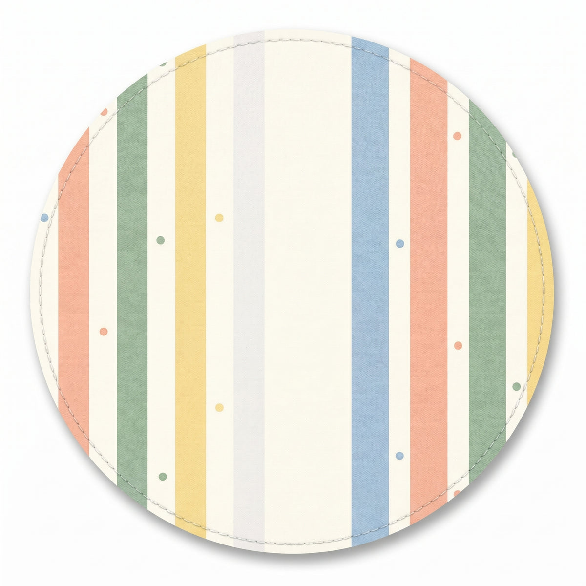 MiniBelly kids' pastel multi-striped cotton kurta pajama set with tiny dot pattern for ages 0-12 months.
