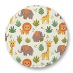 MiniBelly Kurta Pajama Set Cute safari animals featuring giraffes, elephants, lions, and jungle foliage 100% Cotton - minibelly