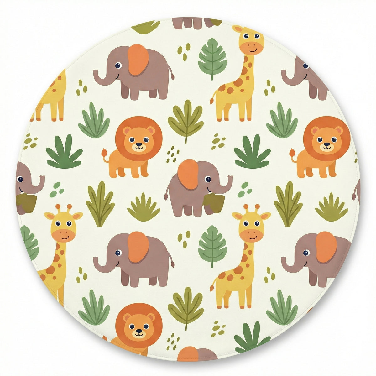 MiniBelly Kurta Pajama Set Cute cartoon safari animals including giraffes, elephants, and lions with foliage 100% Cotton - minibelly