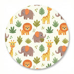 MiniBelly Kurta Pajama Set Cute safari animals featuring giraffes, elephants, lions, and jungle foliage 100% Cotton - minibelly