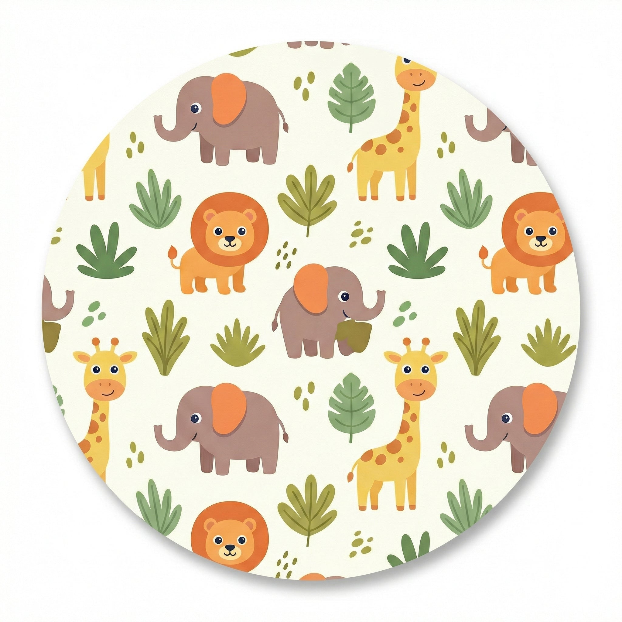 MiniBelly Kurta Pajama Set Cute safari animals featuring giraffes, elephants, lions, and jungle foliage 100% Cotton - minibelly