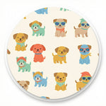 MiniBelly Kurta Pajama Set Cute cartoon puppies wearing sunglasses and bandanas seamless print 100% Cotton - minibelly