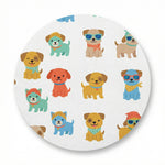 MiniBelly Kurta Pajama Set Cute cartoon puppies wearing sunglasses and bandanas seamless print 100% Cotton - minibelly