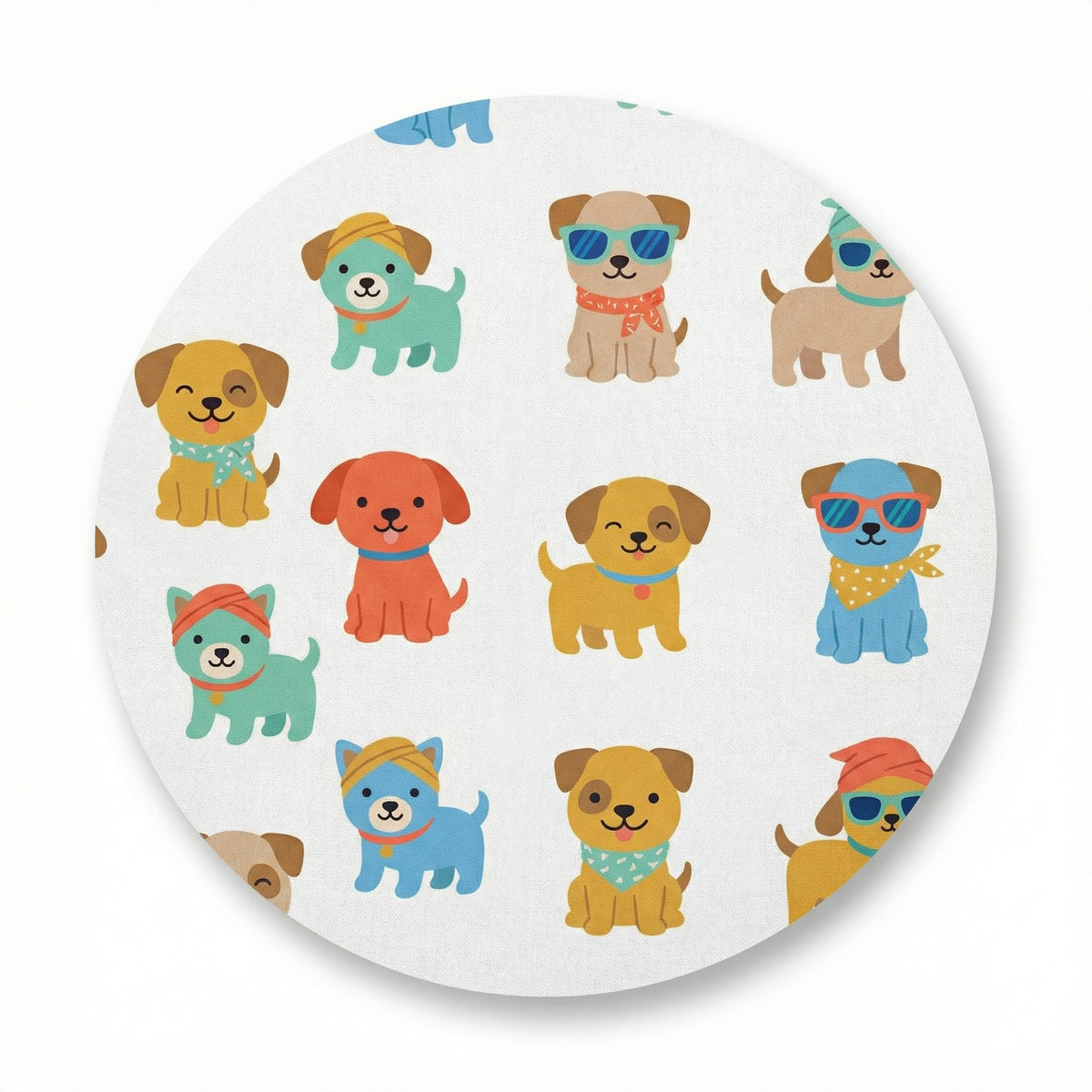 MiniBelly Kurta Pajama Set Cute cartoon puppies wearing sunglasses and bandanas seamless print 100% Cotton - minibelly