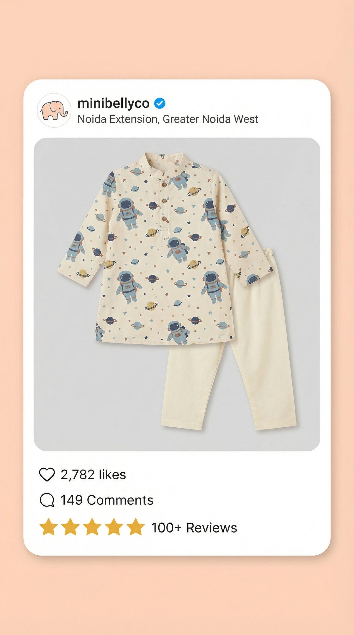 Space Adventure Kurta Pajama Set - minibelly