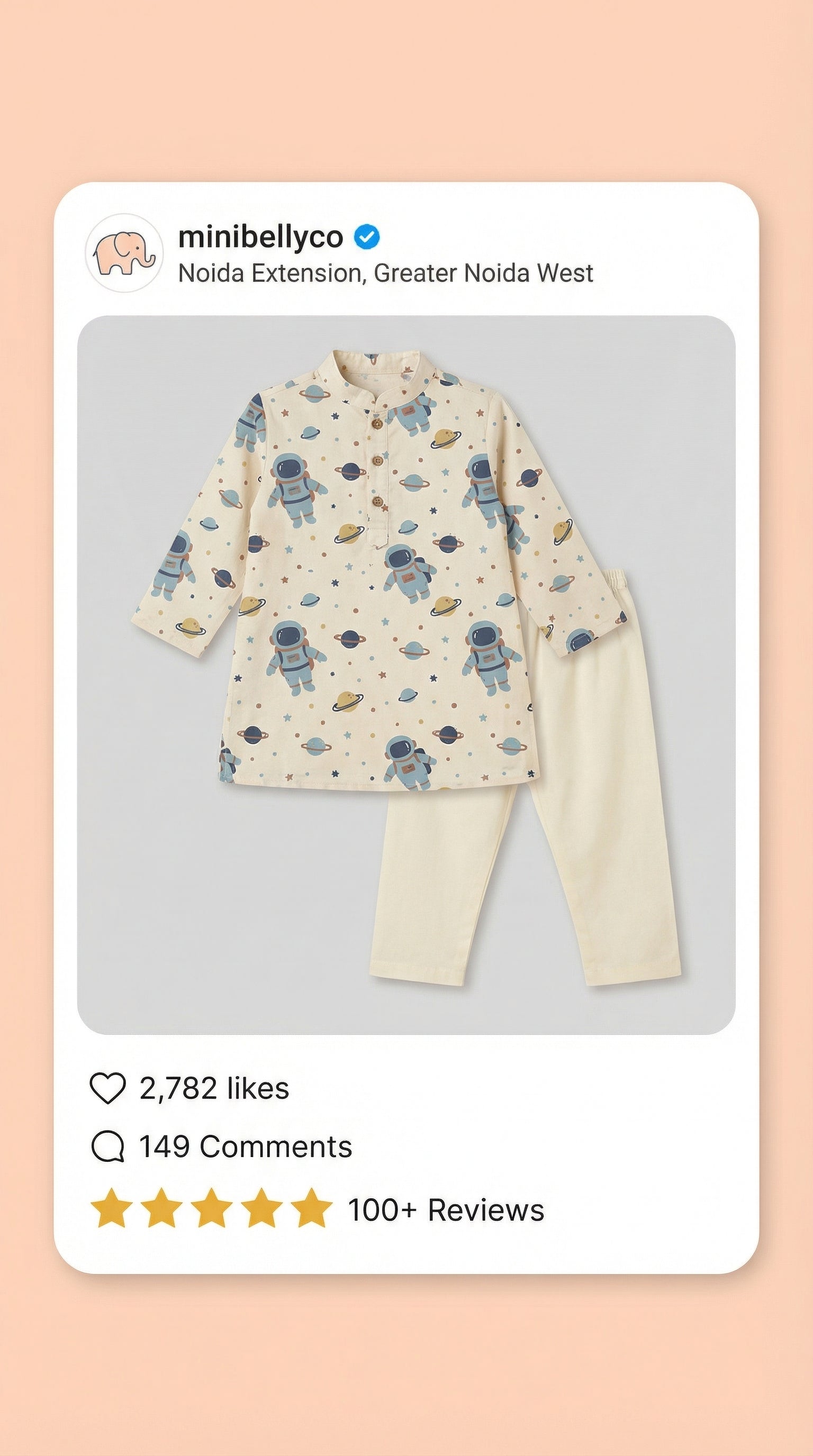 Space Adventure Kurta Pajama Set - minibelly