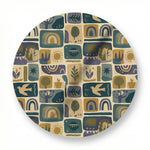 MiniBelly Kurta Pajama Set Geometric folk art collage with birds, sun, and nature motifs 100% Cotton - minibelly