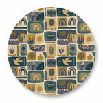 MiniBelly Kurta Pajama Set Geometric folk art collage with birds, sun, and nature motifs 100% Cotton - minibelly