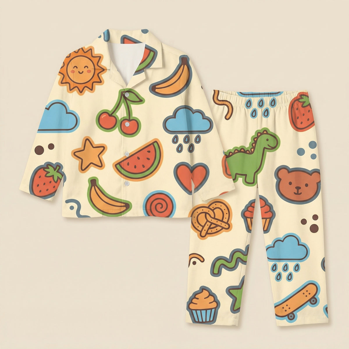 Playful Fruits Animals Night Suits - minibelly