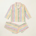 MiniBelly Night Suit Soft pastel watercolor vertical stripes on cream background 100% Cotton - minibelly