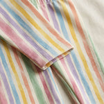 MiniBelly Night Suit Soft pastel watercolor vertical stripes on cream background 100% Cotton - minibelly