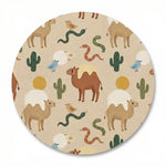 MiniBelly Night Suit Whimsical desert pattern featuring camels, snakes, birds, and cacti 100% Cotton - minibelly